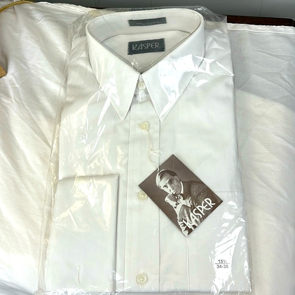 New in bag Kasper Men’s White Dress Shirt 15 1/2 x 34-35 - Picture 1 of 7